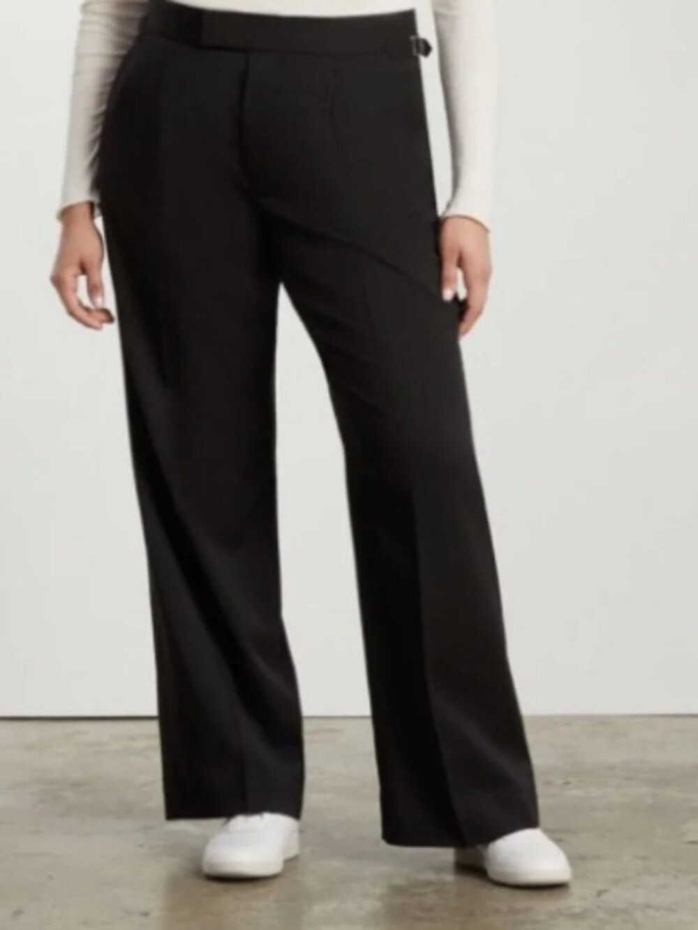 Everlane 80s Italian Wool Wide Leg Pleated Trouser Pant Black 10